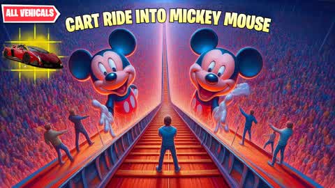CART RIDE INTO MICKEY MOUSE!سكرمز