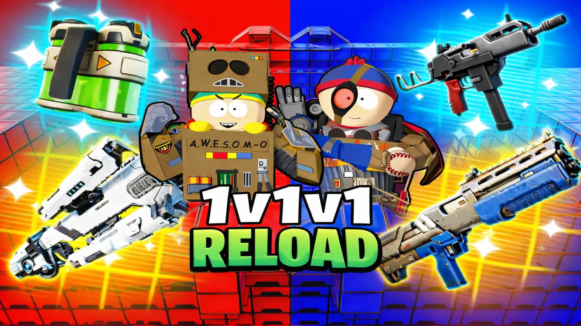 CRAZY 1V1V1 RED VS BLUE 🔴🔵