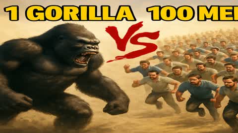 1 Gorilla vs 100 Men