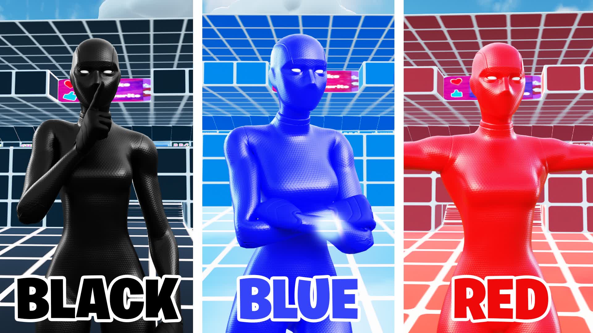 💯RED VS BLUE VS BLACK🔴🔵