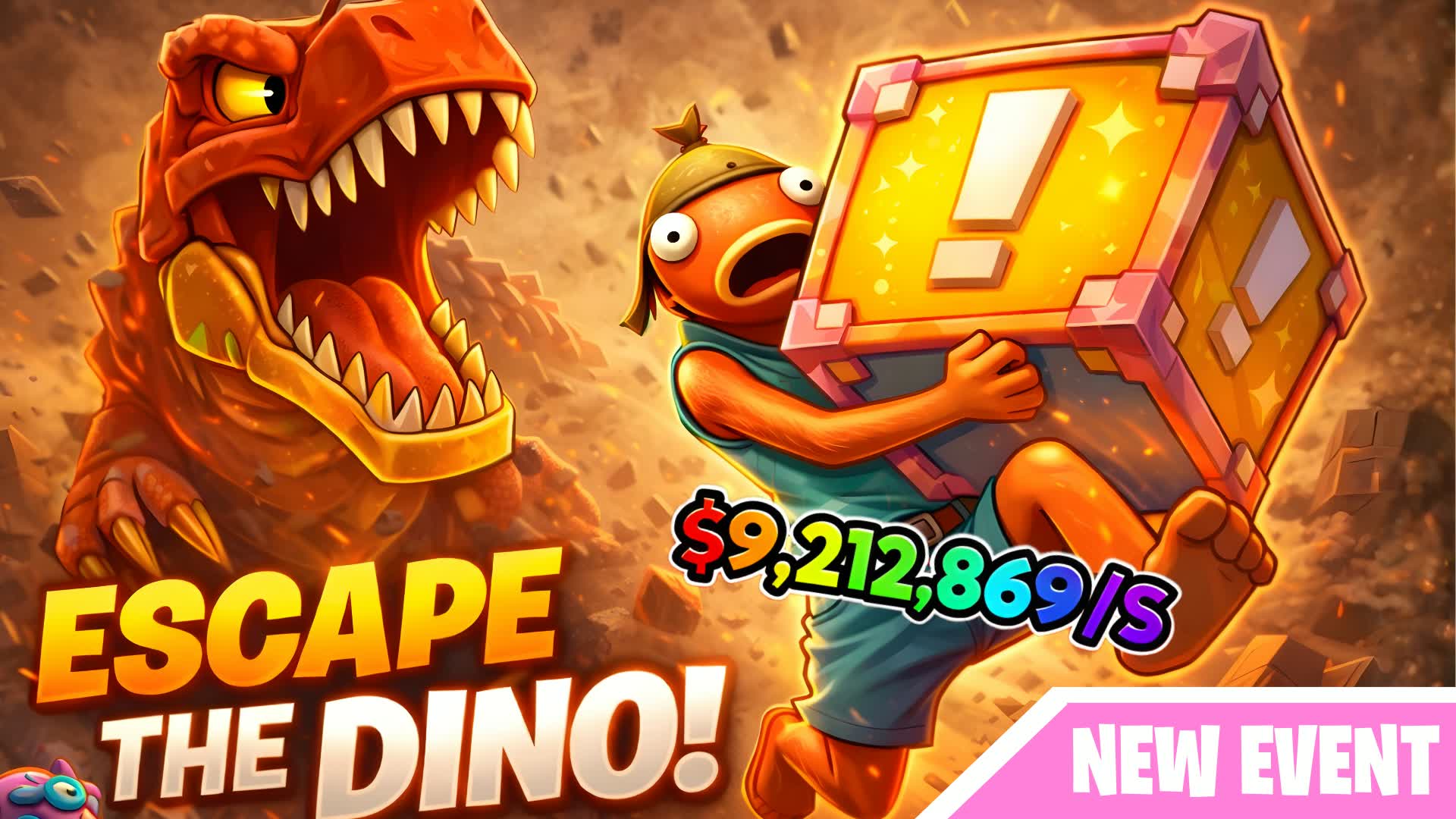 ESCAPE THE DINO FOR LUCKY BLOCKS - fortnite