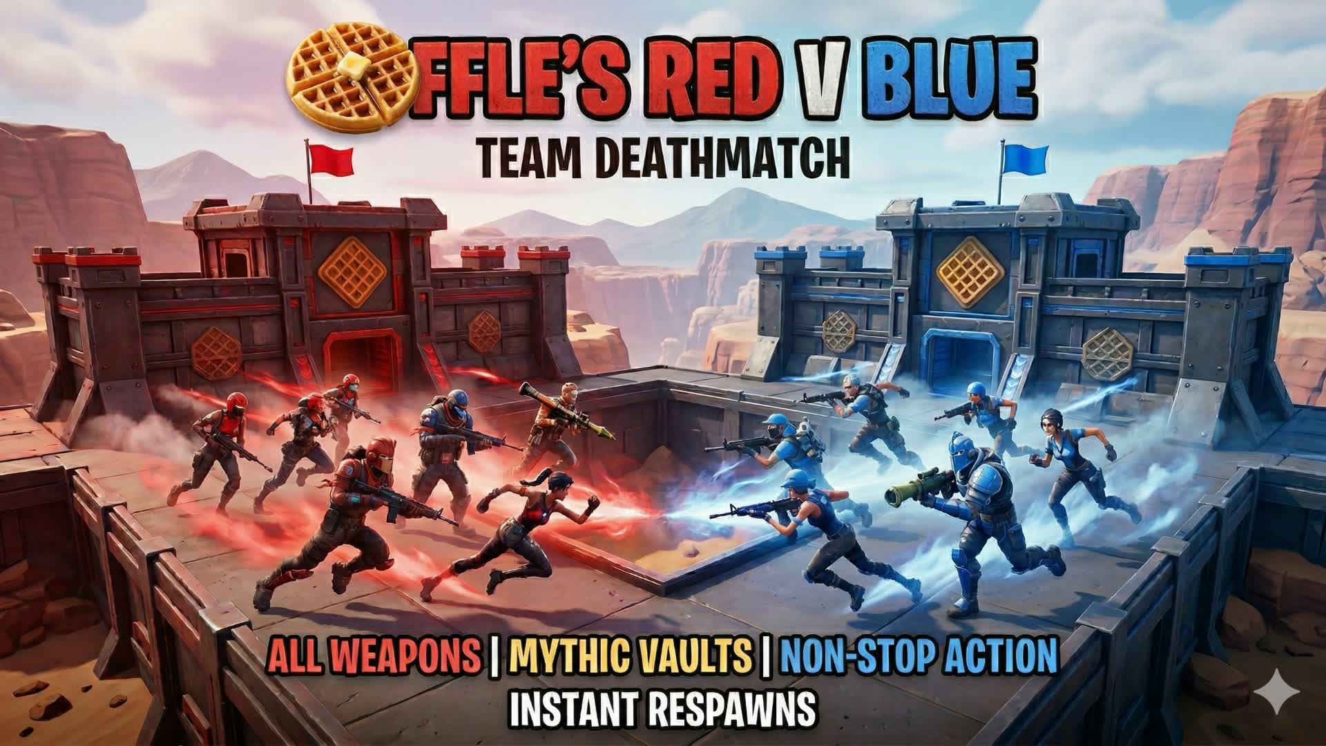 ワッフルの赤と青