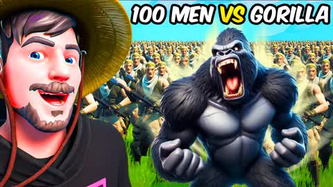 100 MEN VS GORILLA 🦍 1359-2258-4650 by notnormann - Fortnite Creative