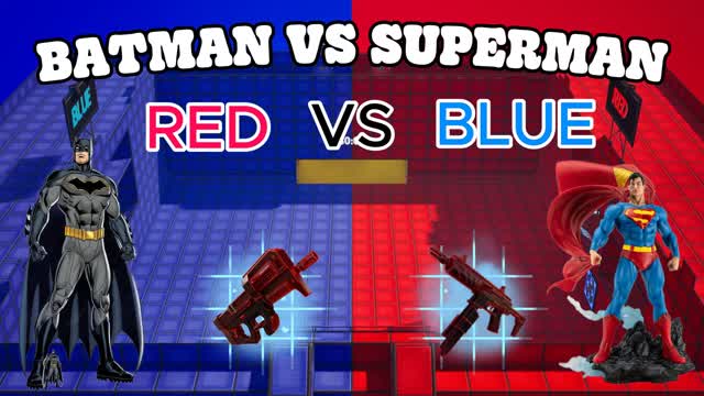 🦸 BATMAN VS SUPERMAN RED VS BLUE 🔴🔵