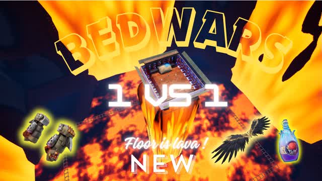 🛌​  BEDWARS THE FLOOR IS LAVA 1 VS 1 🔥