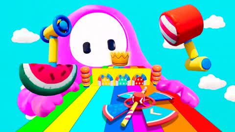 👑 FALL GUYS: 100 LEVELS PARKOUR OBBY 🌈