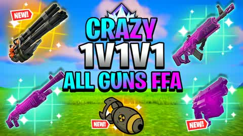 CRAZY 1V1V1 ALL GUNS FFA♾️