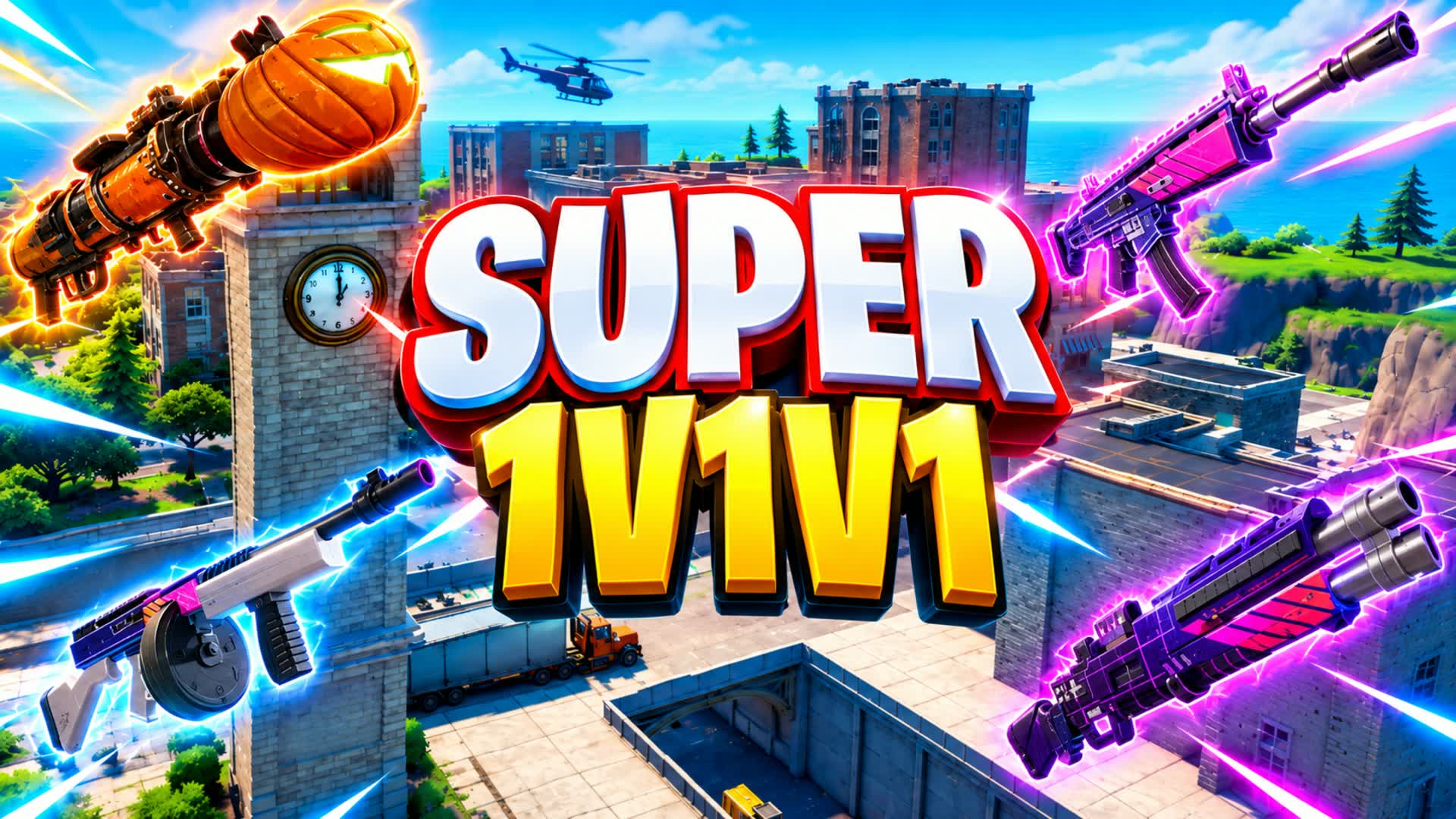 SUPER 1V1V1 TILTED TOWERS 🛑🚦 ALL GUNS