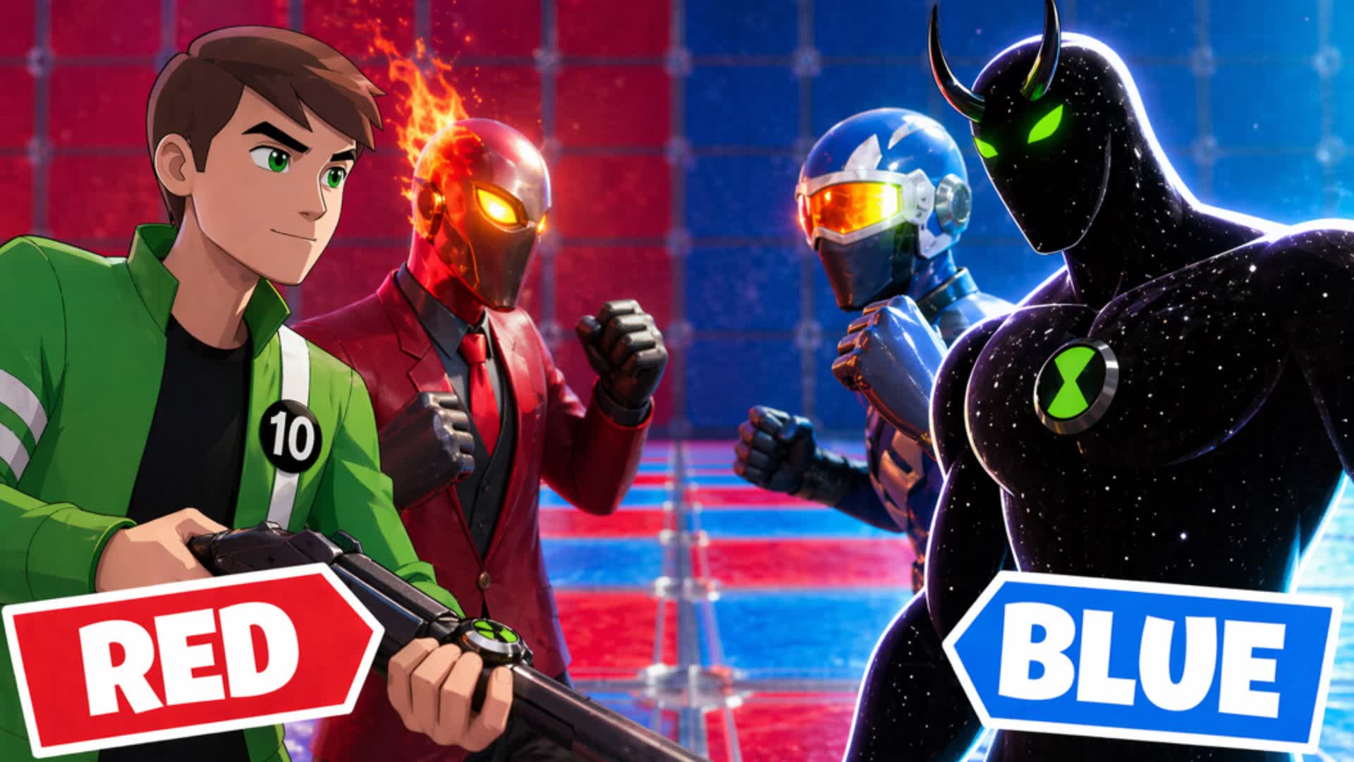 Ben10 対 エイリアンX 赤 対 青 Ben10 rvb