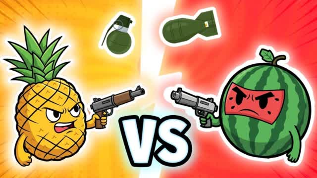 TMNT CRAZY FRUITS BATTLE RED VS BLUE