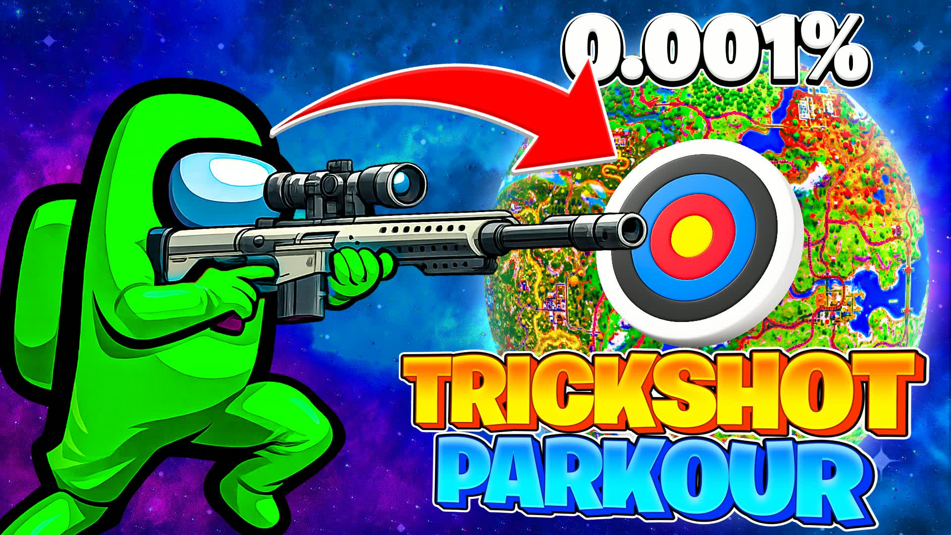 👽SPACE TRICKSHOT PARKOUR🎯(75 LEVELS)