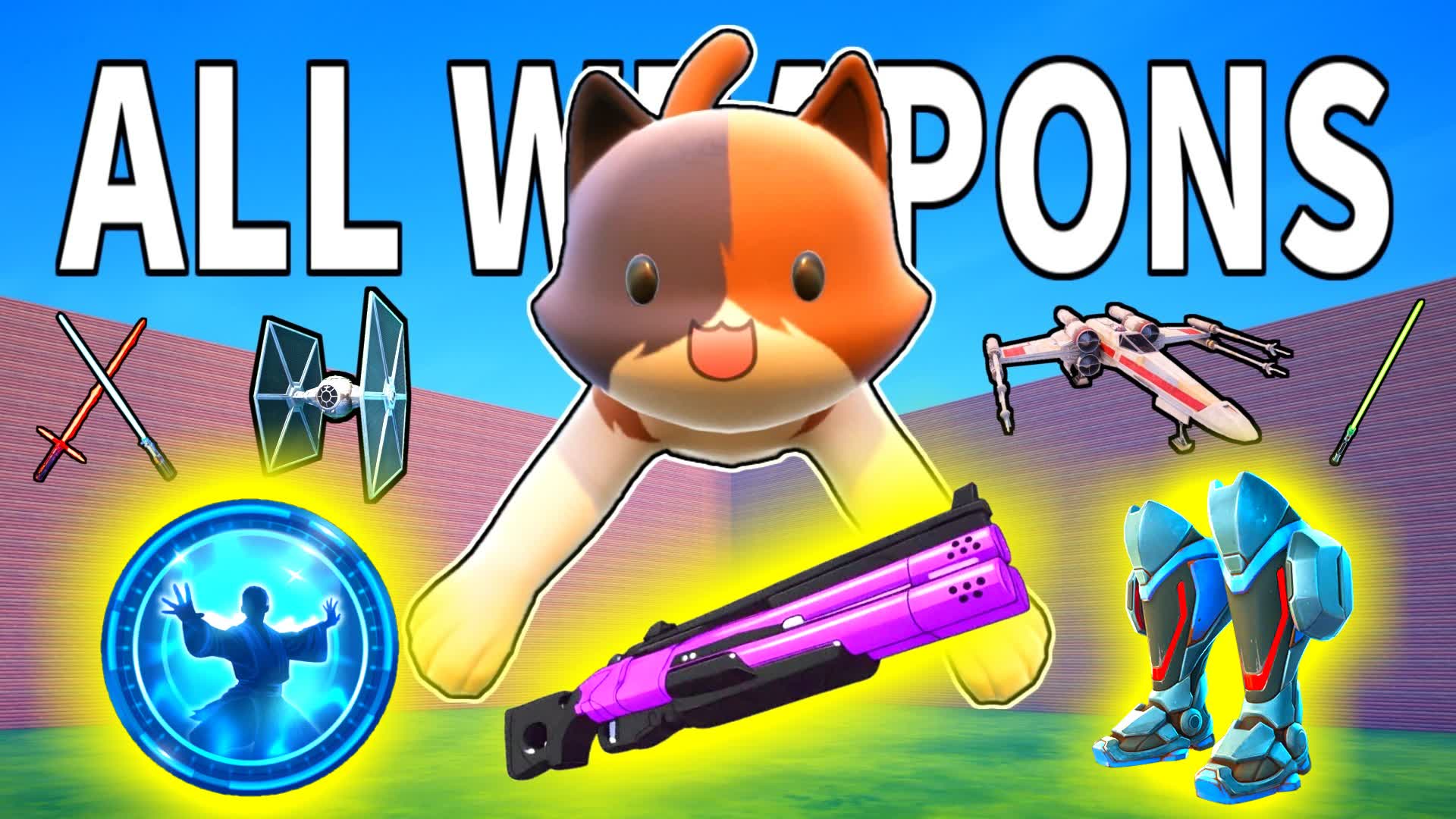 ALL WEAPONS キットの乱戦場＆新武器、建築、乗り物、アスレ練習マップ