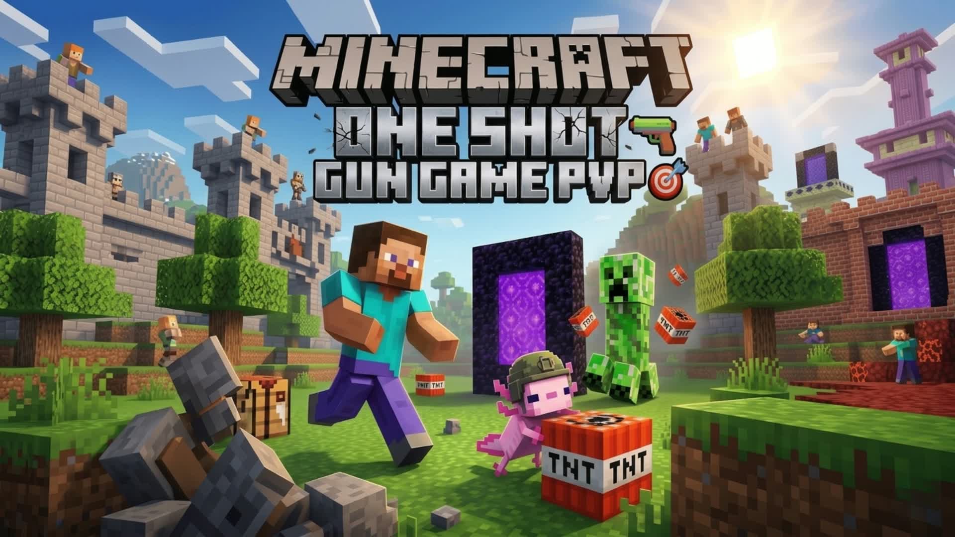 MINECRAFT ONE SHOT🔫 GUN GAME PVP🎯