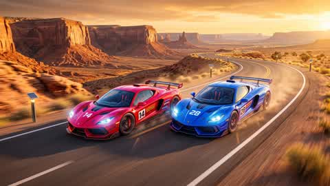 CANYON RUSH: RED VS BLUE 🏎️