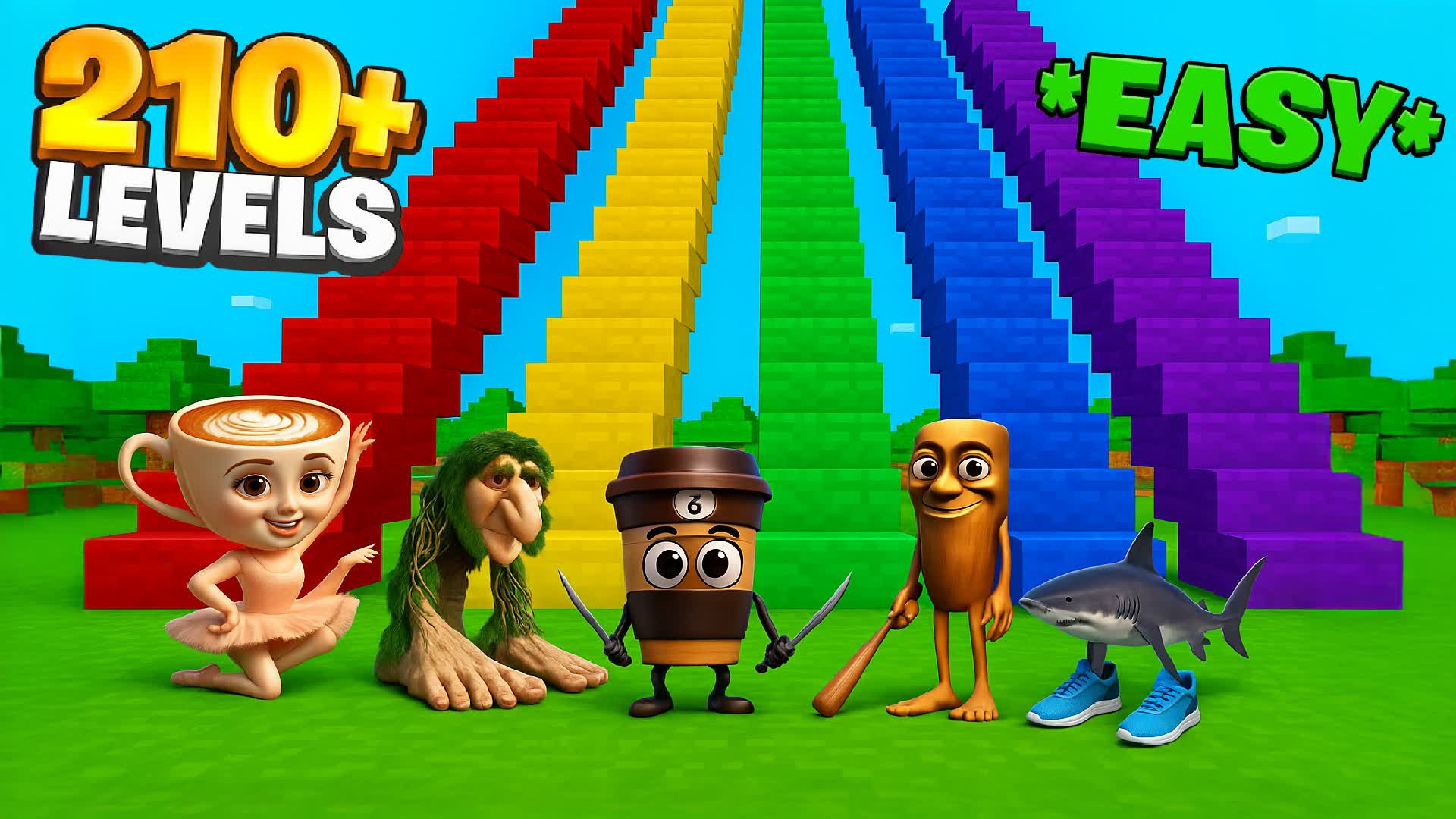 🌈RAINBOW OBBY PARKOUR🌈210+ LEVELS