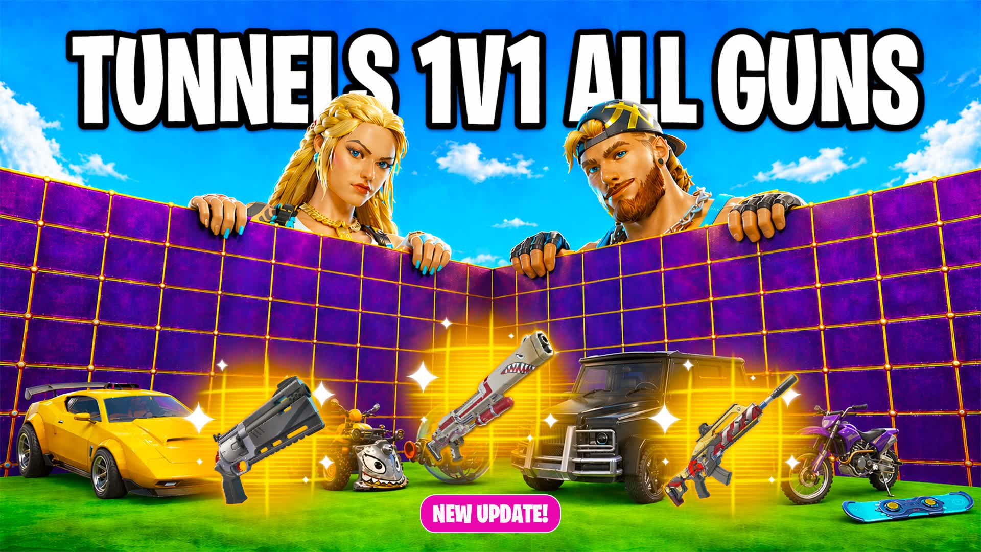 CRAZY TUNNELS 1V1 GUNS GALORE FFA
