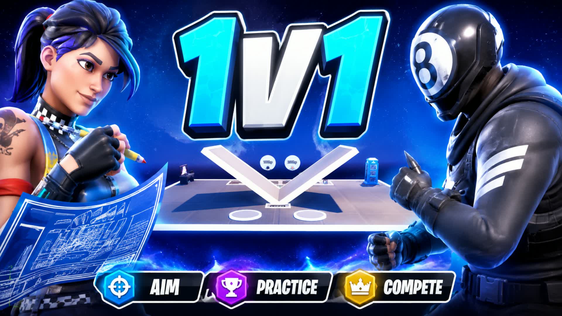 🌌 SPACE SKY 1V1 – AIM • BUILD • EDIT