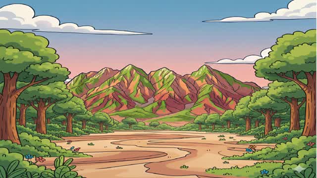 uma montanha no meio do nada