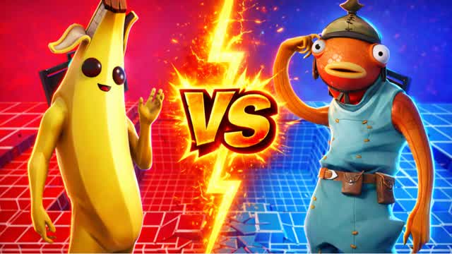 RED VS BLUE🔴🔵 BANANA VS FISHSTICK
