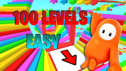 🌈🌕EASY Obby Fall Guys Parkour +100⭐☄️