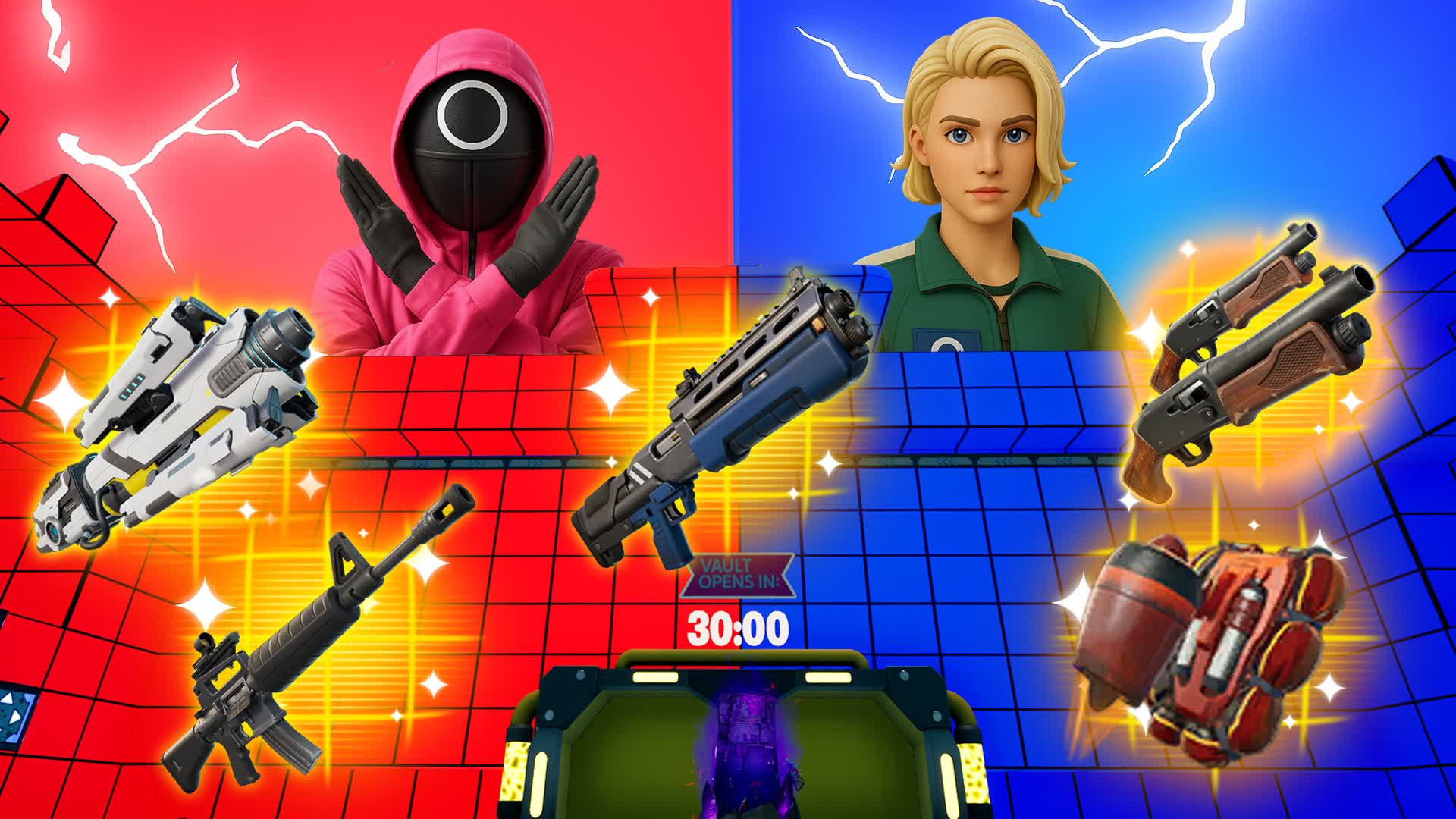 🦑 RED VS BLUE 🔴🔵 SQUID MINIGAMES ⭐