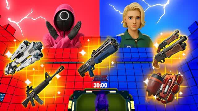 🦑 RED VS BLUE 🔴🔵 SQUID MINIGAMES ⭐