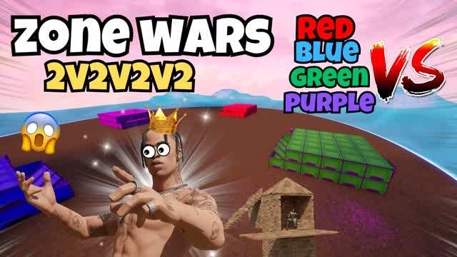 (NEW UPDATE😱🤩)2v2v2v2 COLOR Zonewars!!