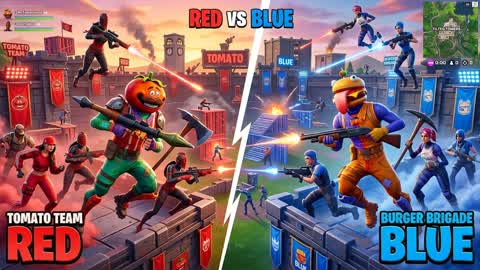 🍅 TOMATO VS BURGER 🍔 RED VS BLUE