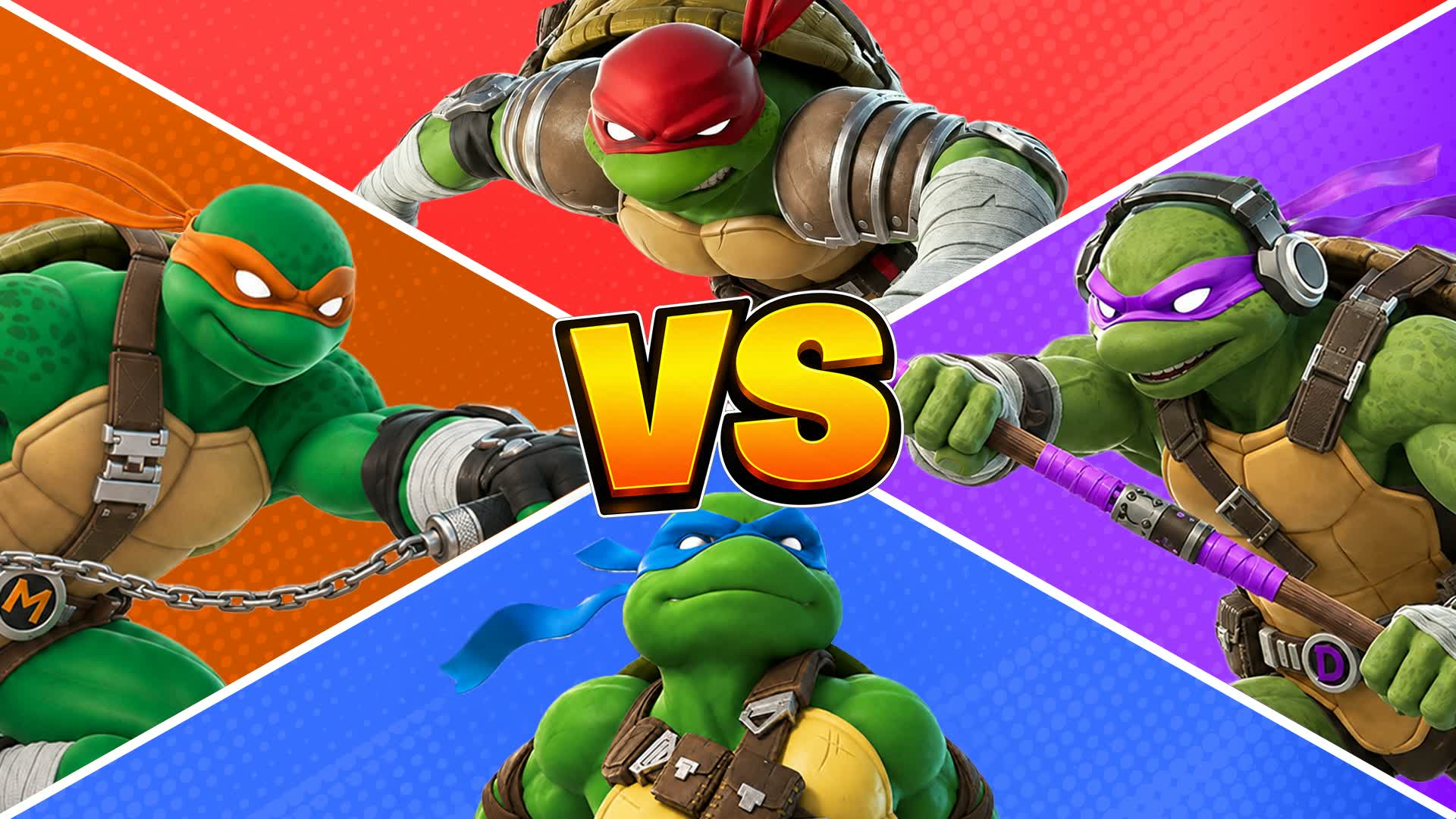 🌇TMNT RED VS BLUE VS PURPLE VS ORANGE