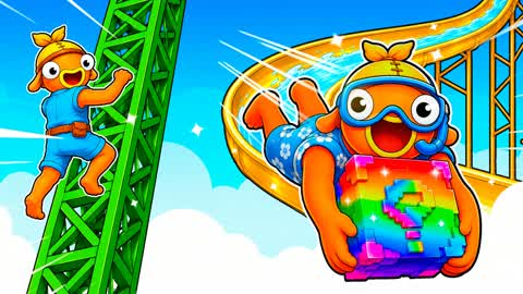 CLIMB WATERSLIDE AND SLIDE A LUCKY BLOCK