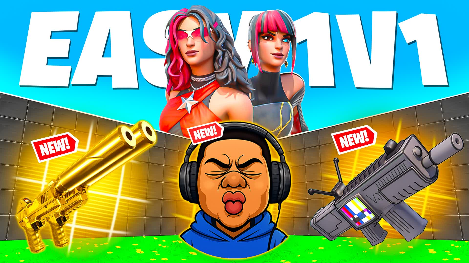 EASY 1V1 🎯 ALL GUNS & VEHICLES 🎯