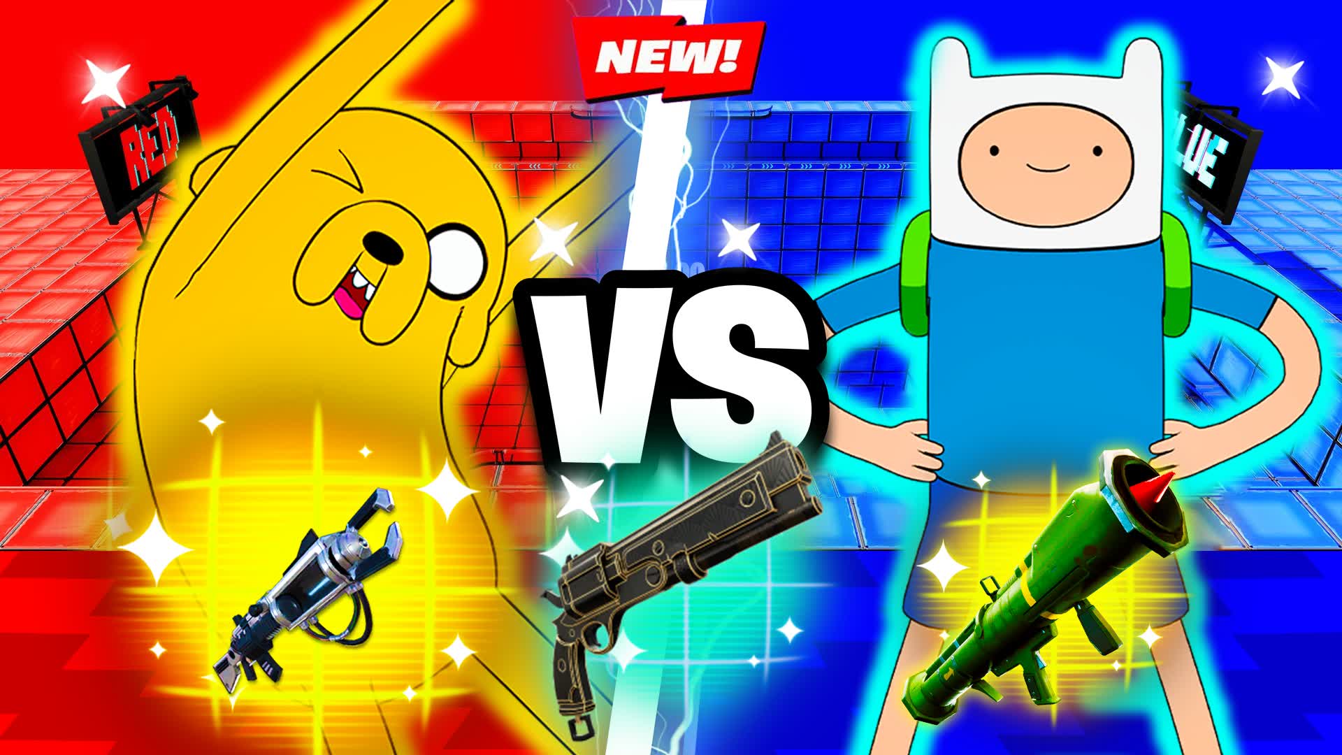 FINN VS JAKE⭐️RED VS BLUE ALL GUNS 🔴🔵