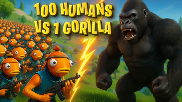 100 Humans VS 1 Gorilla 🦍🧍 9034-9018-0592 by falcoz - Fortnite