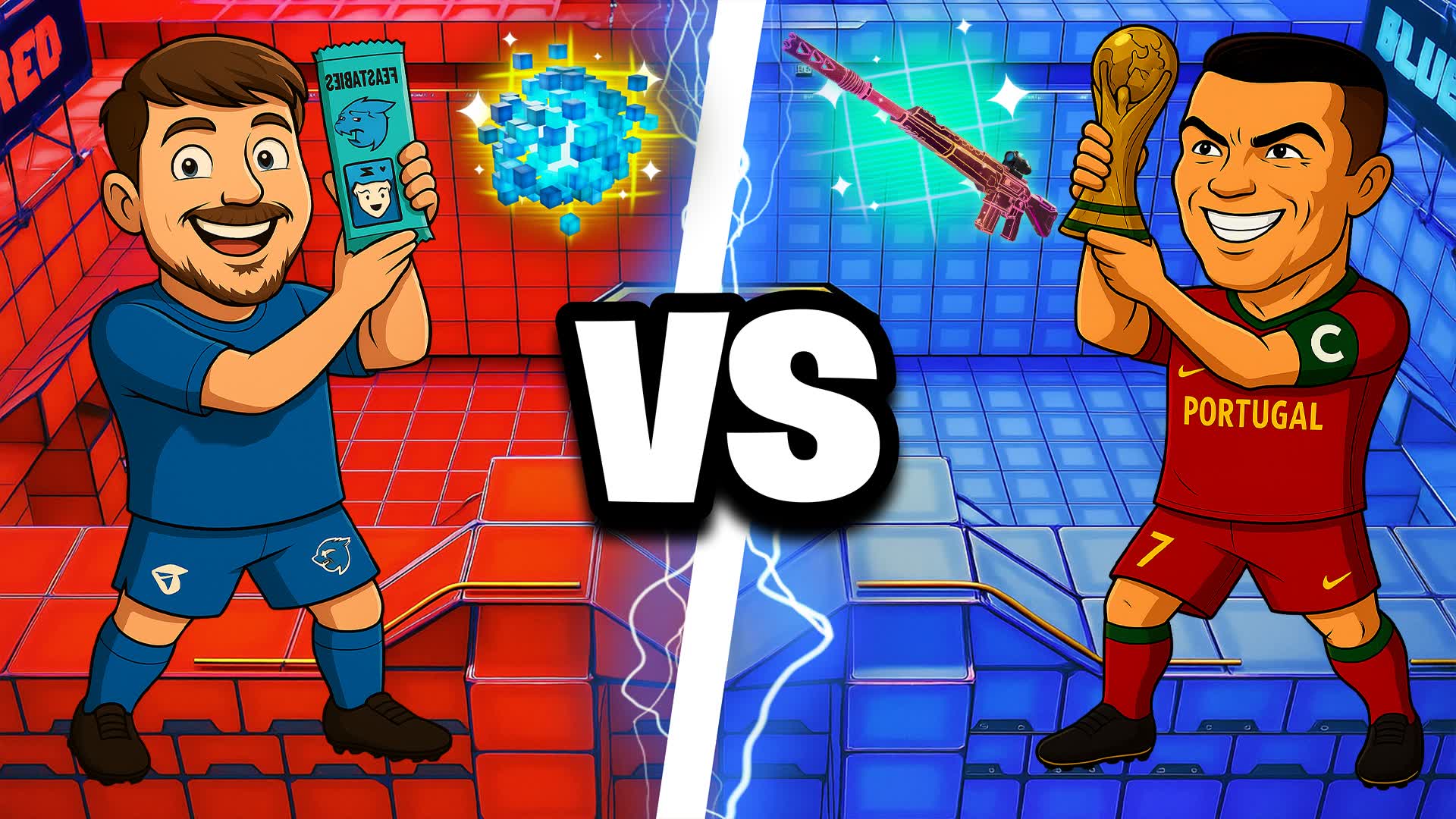 MrBeast VS RONALDO 🔴🔵