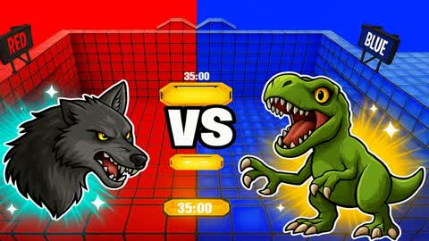 1 v 1  Wolf vs Dinosaur