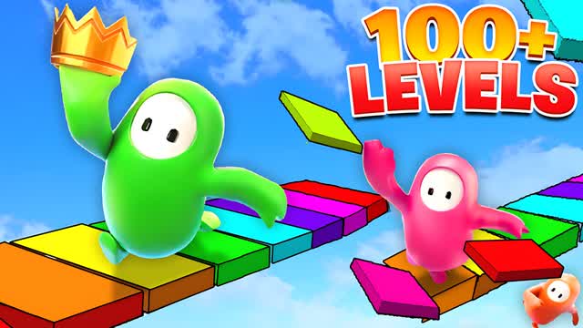 ⭐️FALL GUYS 100+ LEVEL OBBY🌈
