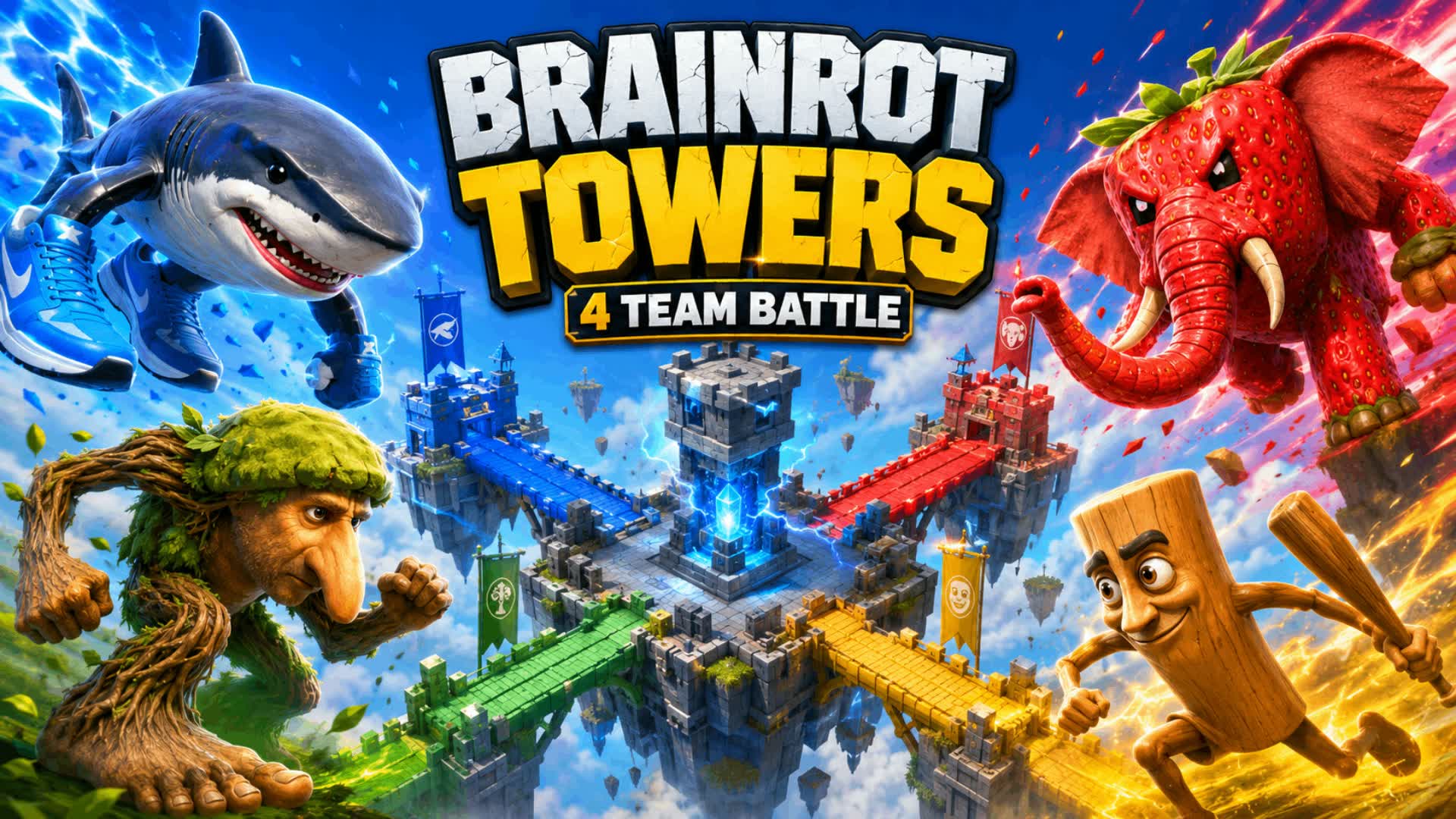๐ฅ BRAINROT TOWERS: 4 TEAM BATTLE ๐ฅ