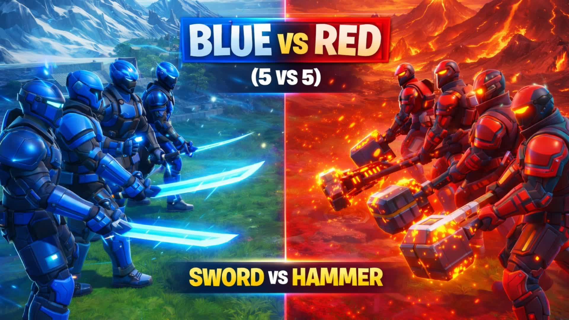 BLUE VS RED (5 VS 5) (SWORD VS HAMMER)