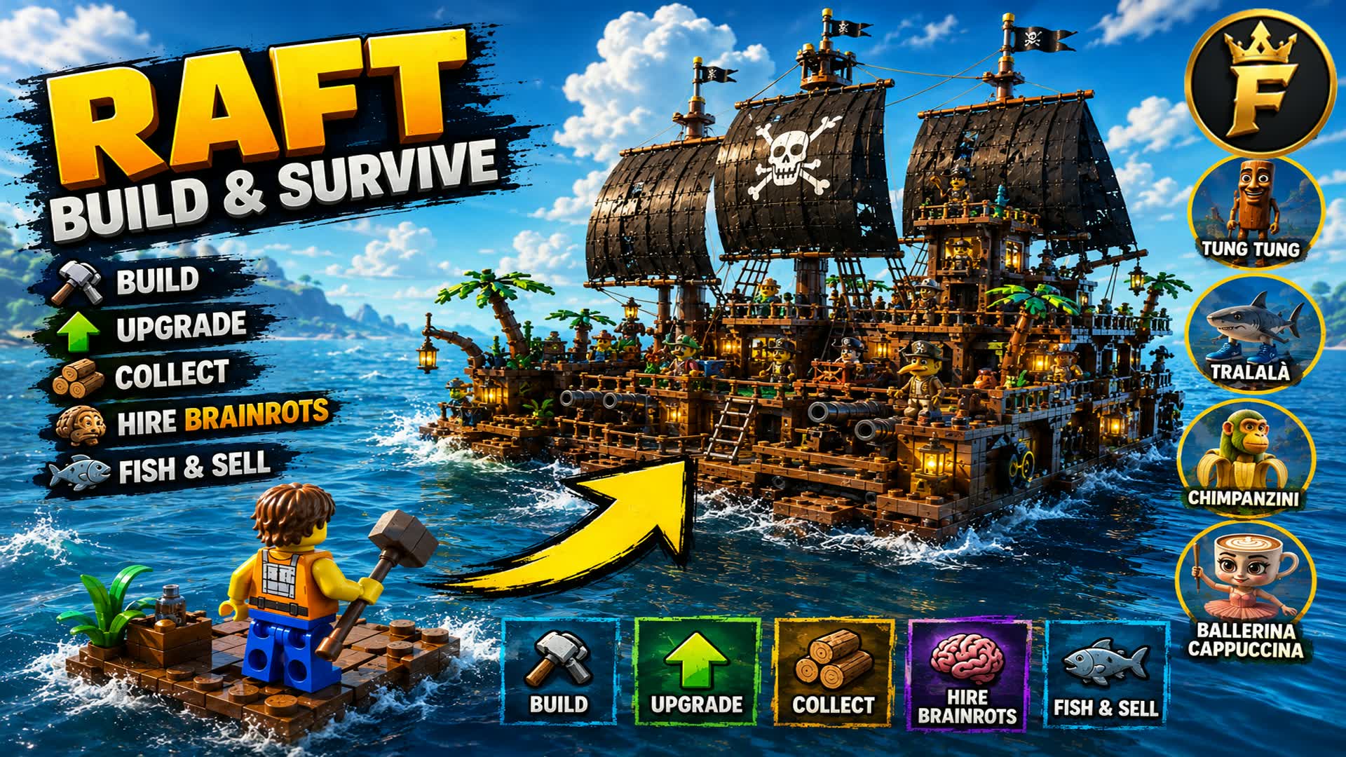 🧱 BRICK RAFT TYCOON 🚣