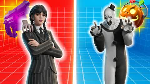 🎃SPOOKY CLOWN VS ADDAMS RED VS BLUE🔴🔵