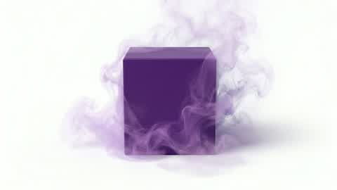 A purple cube in the middle of nowhere