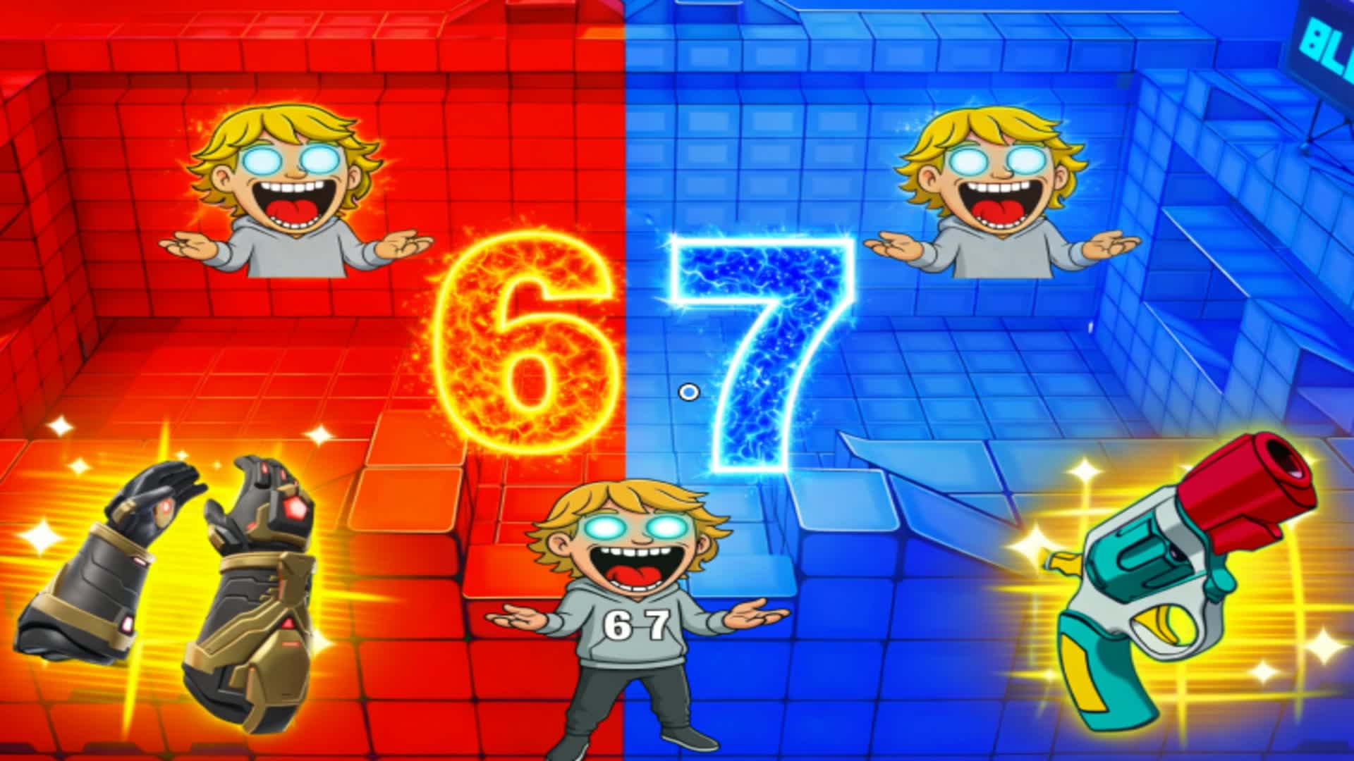 67 AURA RED VS BLUE 🔵🔴! (ALL GUNS)