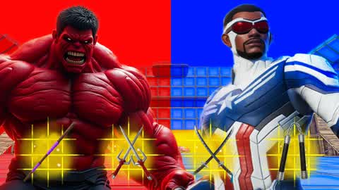 TMNT RED HULK VS CAPTAIN AMERICA🔴🔵